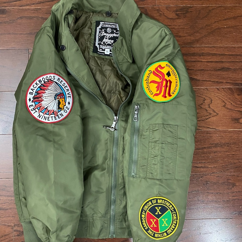 Smugglers Moon Green Bomber Jacket Men's Size M - Flight Jacket